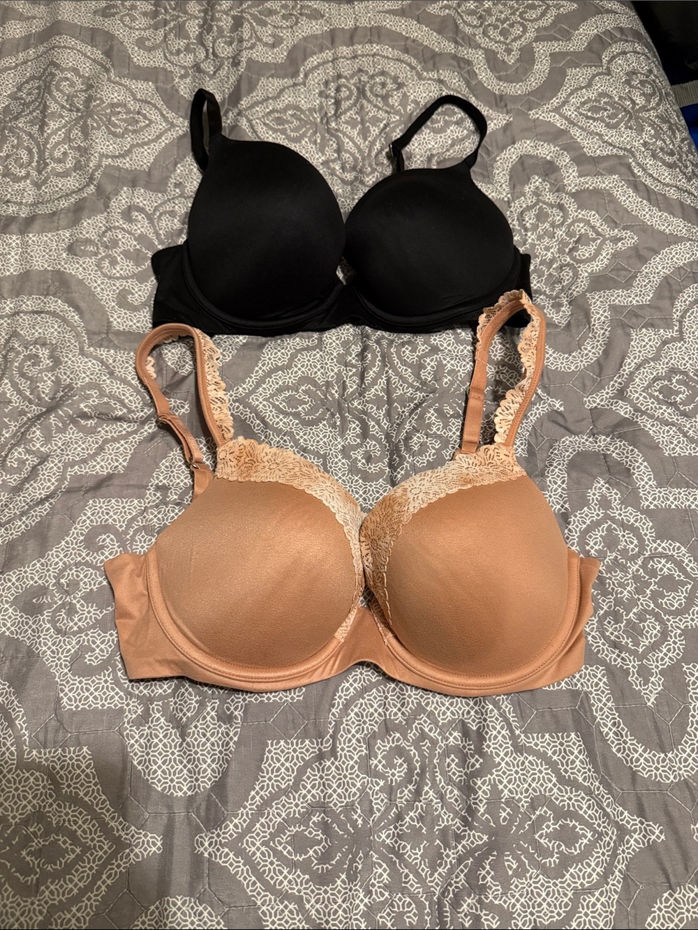 aerie T-Shirt Bras with Lace Trim - Black & Nude